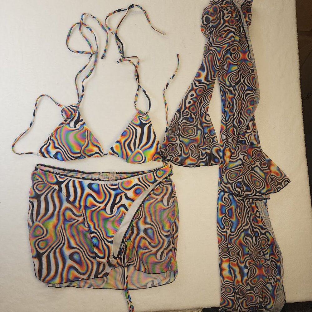Multicolor Swirl Bikini Set